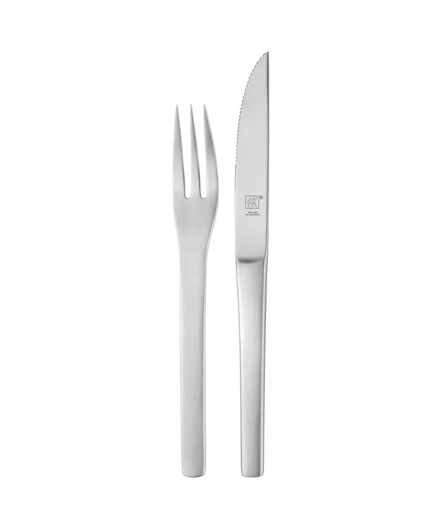 (12 pieces) ZWILLING | Steak Knife & Fork Set – 18/10 Stainless Steel - Wooden Box