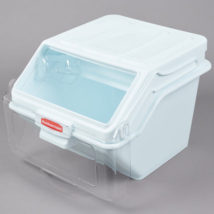 Thùng đựng nguyên liệu để kệ Rubbermaid® FG9G5800WHT ProSave 48 lít / 200 cup màu trắng nắp trượt kèm muỗng
