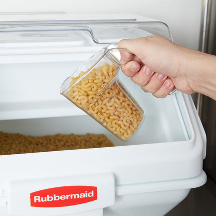 Thùng đựng nguyên liệu để kệ Rubbermaid® FG9G5800WHT ProSave 48 lít / 200 cup màu trắng nắp trượt kèm muỗng