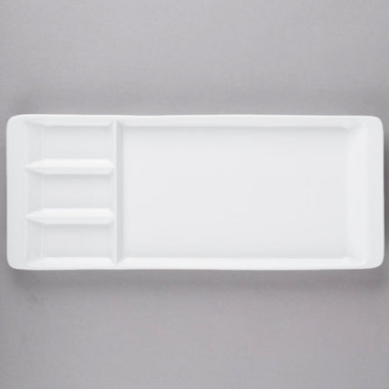 Khay sứ 3 ngăn trắng sáng Libbey BW-3331 Chef's Selection II 39 x 16 cm - Thùng 12 cái