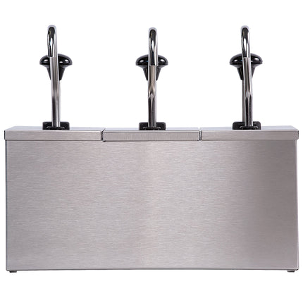 Bình phân phối gia vị cách nhiệt Carlisle 386230IB 3 vòi bơm inox kèm 2 túi đá và nhãn dán gia vị