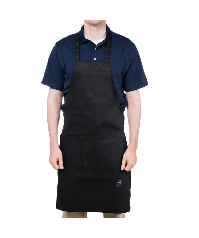 Tạp dề yếm dài vải poly-cotton có thể tùy chỉnh Chef Revival đen, 1 túi