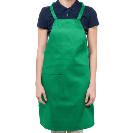 Tạp dề yếm vải poly-cotton có thể tùy chỉnh Chef Revival xanh lá, 1 túi