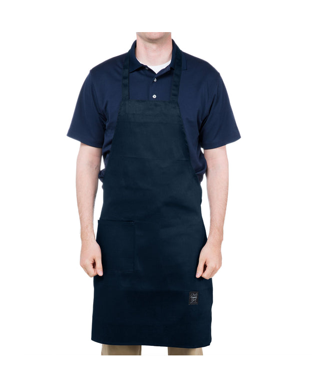 Tạp dề yếm dài vải poly-cotton có thể tùy chỉnh Chef Revival xanh navy, 1 túi