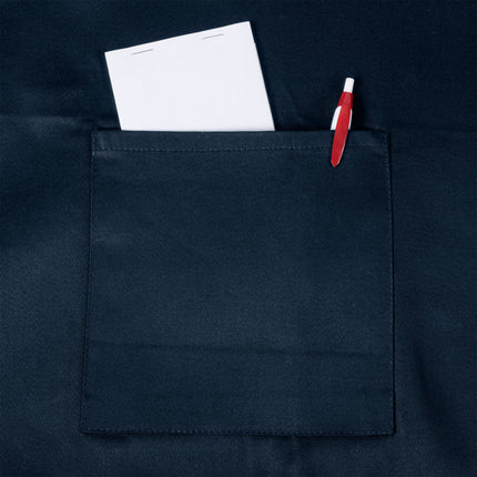 Tạp dề yếm dài vải poly-cotton có thể tùy chỉnh Chef Revival xanh navy, 1 túi