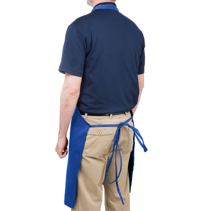 Tạp dề yếm dài vải poly-cotton có thể tùy chỉnh Chef Revival xanh royal, 1 túi