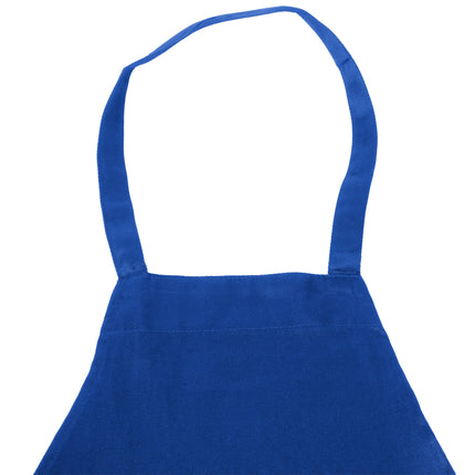 Tạp dề yếm dài vải poly-cotton có thể tùy chỉnh Chef Revival xanh royal, 1 túi