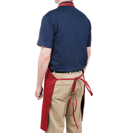 Tạp dề yếm dài vải poly-cotton có thể tùy chỉnh Chef Revival đỏ, 1 túi