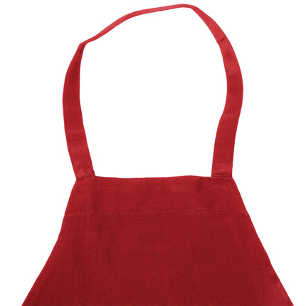 Tạp dề yếm dài vải poly-cotton có thể tùy chỉnh Chef Revival đỏ, 1 túi