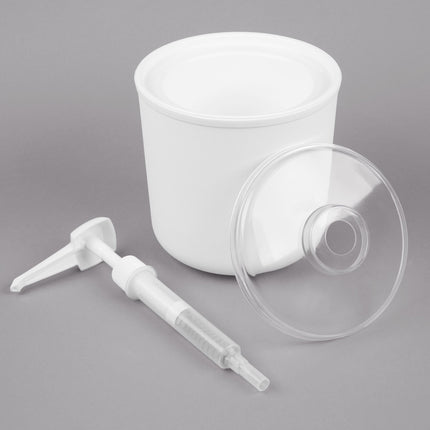 Bộ bình phân phối gia vị dạng bơm cách nhiệt Carlisle Coldmaster Coldcrock 1,9 lít màu trắng