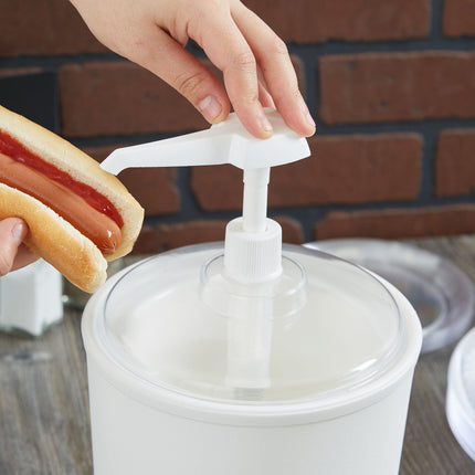 Bộ bình phân phối gia vị dạng bơm cách nhiệt Carlisle Coldmaster Coldcrock 1,9 lít màu trắng