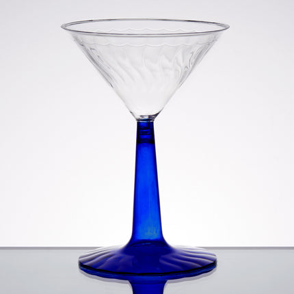 Ly martini nhựa 2 mảnh Fineline Flairware 2306-BL 177 ml đế xanh cobalt - Thùng 96 cái