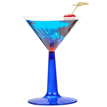 Ly martini nhựa 2 mảnh Fineline Flairware 2306-BL 177 ml đế xanh cobalt - Thùng 96 cái