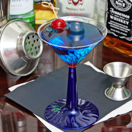 Ly martini nhựa 2 mảnh Fineline Flairware 2306-BL 177 ml đế xanh cobalt - Thùng 96 cái