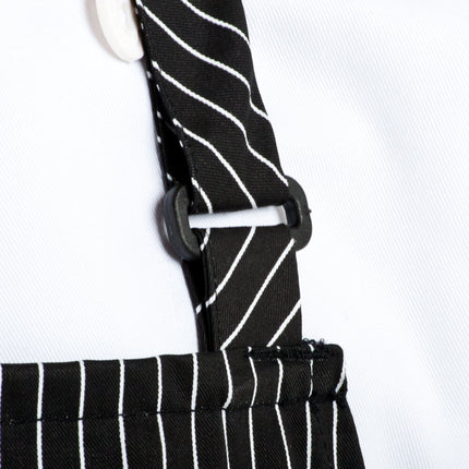 Tạp dề yếm vải poly-cotton sọc nhỏ có thể tùy chỉnh Chef Revival, 1 túi