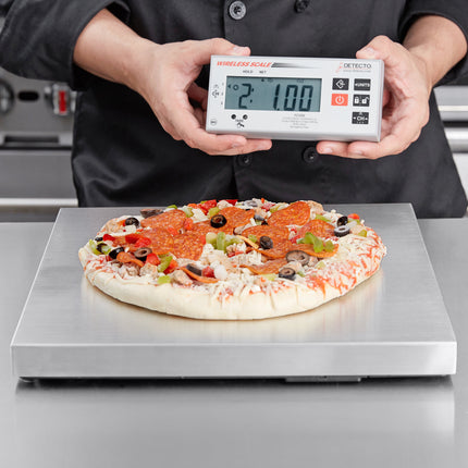 Cân pizza thép không gỉ màn hình số không dây Cardinal Detecto PZ30W 13,6 kg có tare cảm ứng
