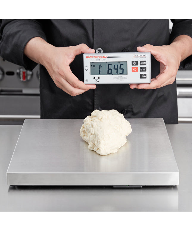 Cân pizza thép không gỉ màn hình số không dây Cardinal Detecto PZ30W 13,6 kg có tare cảm ứng
