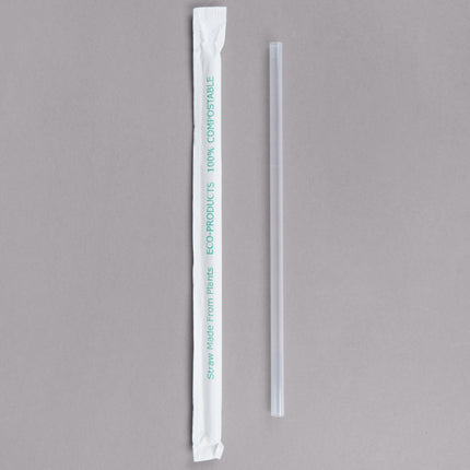 Ống hút nhựa phân hủy Eco-Products EP-ST780 20 cm trong suốt có bọc dùng cho đồ uống lạnh - Thùng 7.200 cái