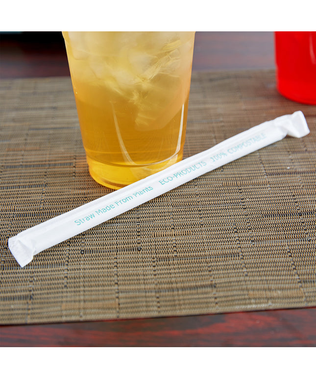 Ống hút lạnh nhựa phân hủy có bọc trong suốt Eco-Products EP-ST780 20 cm - Gói 300 cái