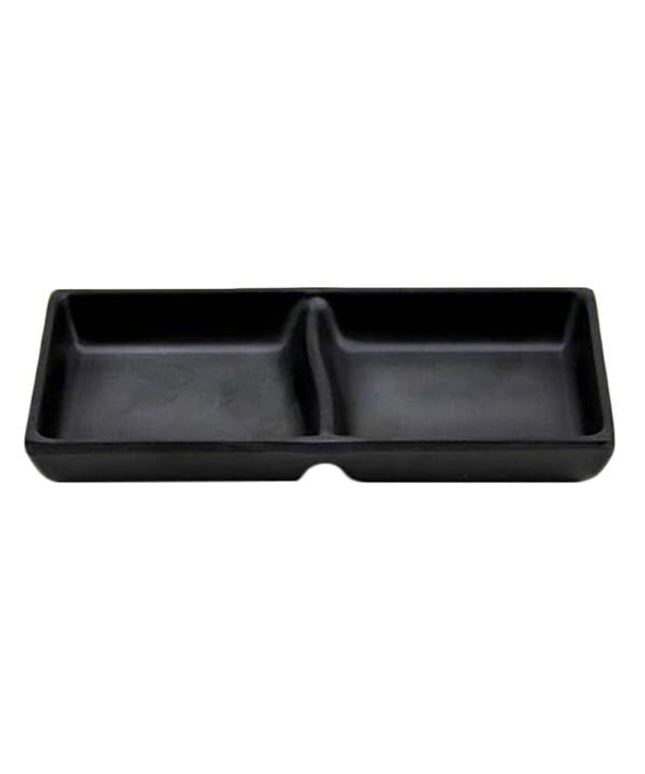 Đĩa chấm melamine 2 ngăn Elite Global Solutions JW521 Zen 118 ml màu đen - Thùng 6 cái