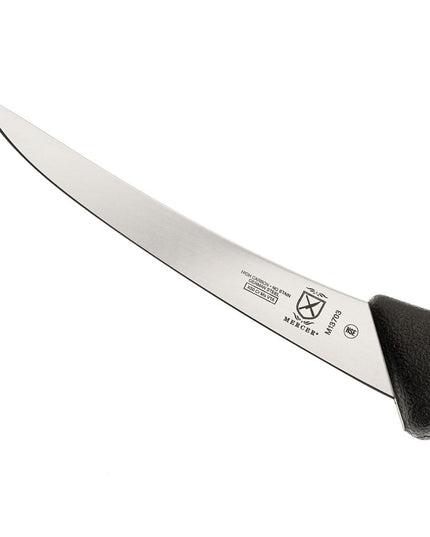 Mercer Culinary M13703 Dao Rọc Xương Cong 15 cm Cán Nhựa Nylon Kết Cấu Đen, Thép Đức Carbon Cao