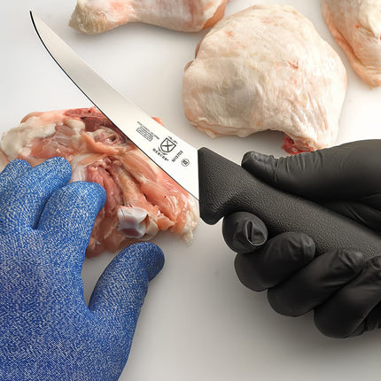 Mercer Culinary M13703 Dao Rọc Xương Cong 15 cm Cán Nhựa Nylon Kết Cấu Đen, Thép Đức Carbon Cao