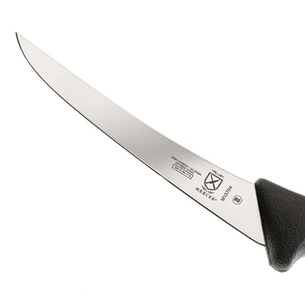 Mercer Culinary M13704 Dao Rọc Xương Cong Bán Linh Hoạt 15 cm Cán Nylon Đen Vân Nổi, Thép Đức Carbon Cao