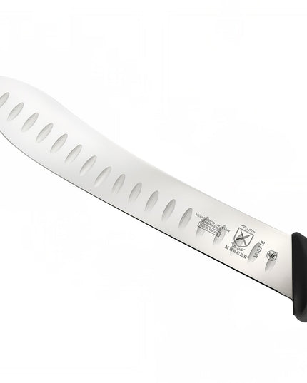 Dao Làm Thịt Granton Mercer Culinary M13718 25.4 cm Tay Cầm Nylon Gia Cường Sợi Thủy Tinh Đen Thép Đức Carbon Cao