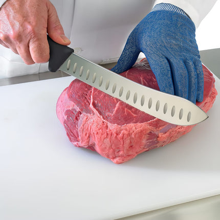 Dao Làm Thịt Granton Mercer Culinary M13718 25.4 cm Tay Cầm Nylon Gia Cường Sợi Thủy Tinh Đen Thép Đức Carbon Cao