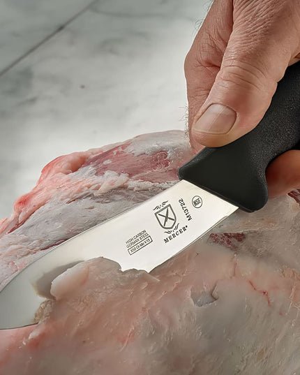 Dao Lọc Da Cừu Mercer Culinary M13722 12.7 cm Tay Cầm Nylon Gia Cường Sợi Thủy Tinh Đen Thép Đức Carbon Cao