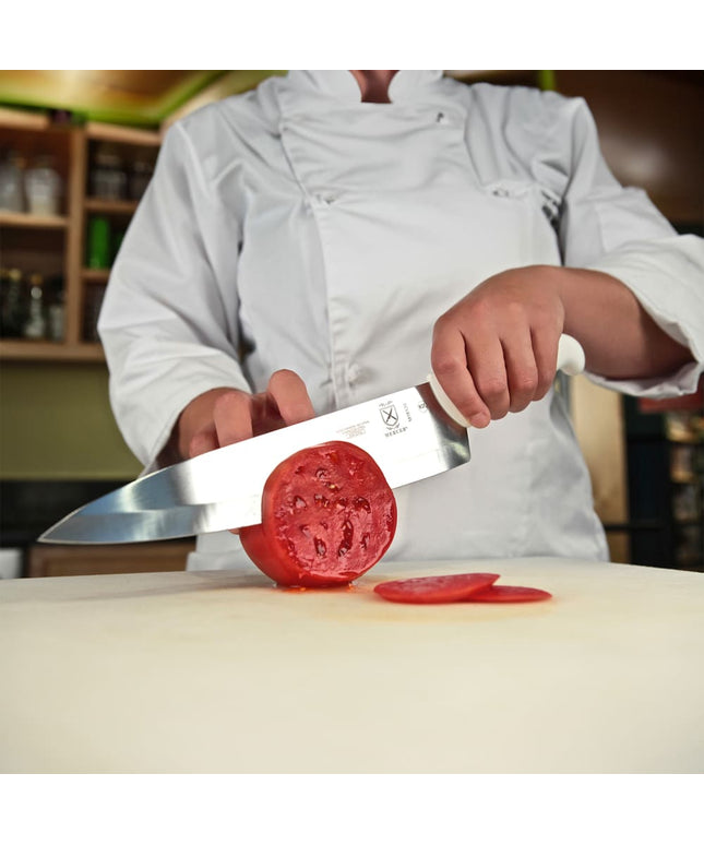 Dao Bếp Trưởng Mercer Culinary M18120 25.4 cm Cán Polypropylene Trắng Thép Carbon Cao Nhật Bản