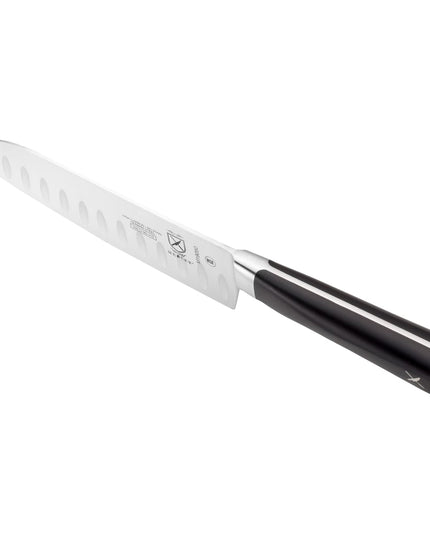 Dao Santoku Mercer Culinary M19050 17.8 cm Lưỡi Granton Cán POM Đen Thép Đức Carbon Cao