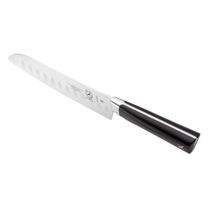 Dao Santoku Mercer Culinary M19050 17.8 cm Lưỡi Granton Cán POM Đen Thép Đức Carbon Cao