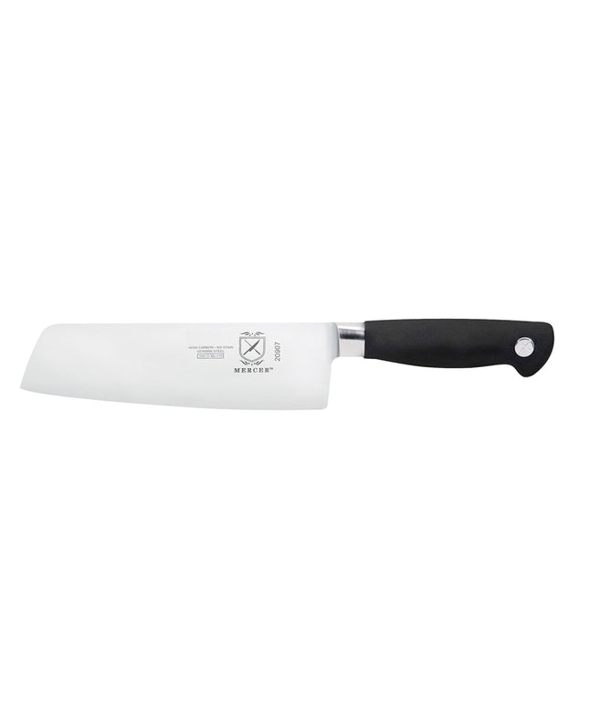 Dao Mercer Culinary M20907 Nakiri Thái Rau 17.8 cm Cán Santoprene® Chống Trượt Màu Đen, Thép Đức Carbon Cao