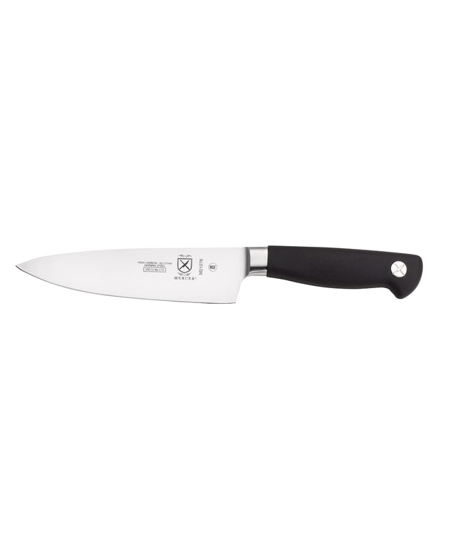 Dao Đầu Bếp Mercer Culinary M21076 15.2 cm Cán Santoprene® Chống Trượt Đen Thép Đức Carbon Cao