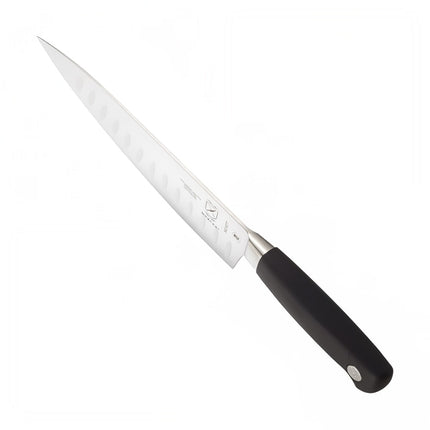 Dao Bếp Trưởng Mercer Culinary M21077 20.3cm Rãnh Granton Cán Santoprene® Đen Thép Đức Carbon Cao