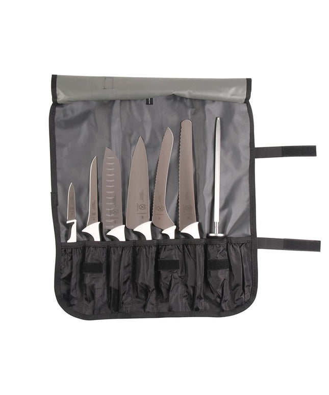 Bộ Dao Mercer Culinary M21821WH 8 Món Túi Cuộn Dây Đeo Tháo Rời Điều Chỉnh