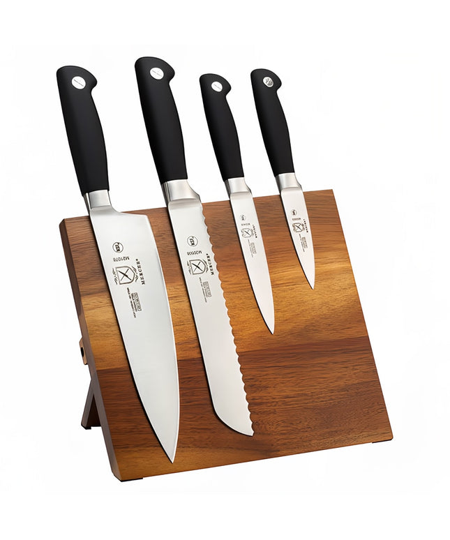Bộ Dao 5 Món Mercer Culinary M21960AC Bảng Nam Châm Gỗ Acacia