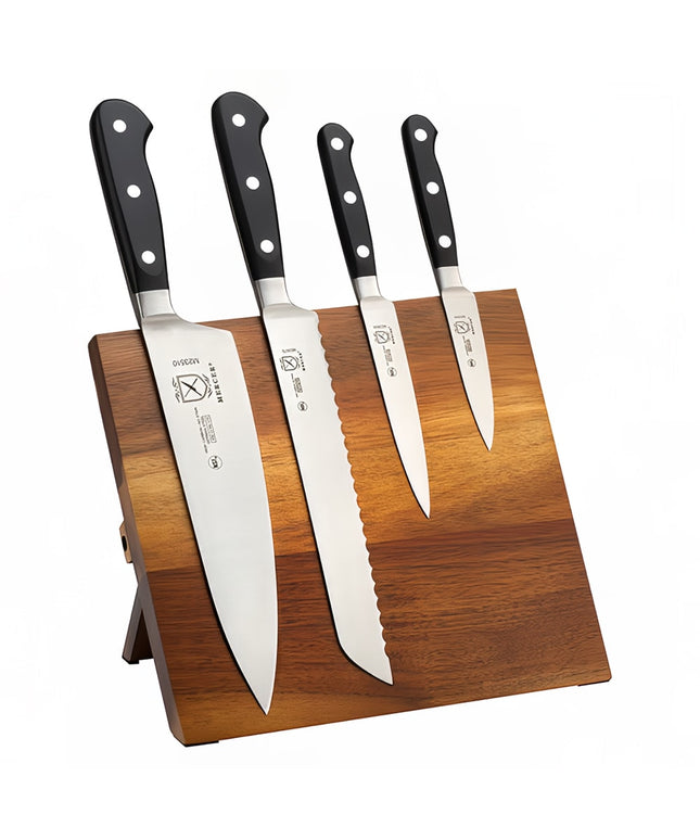 Bộ Dao 5 Món Mercer Culinary M21970AC Bảng Nam Châm Gỗ Acacia