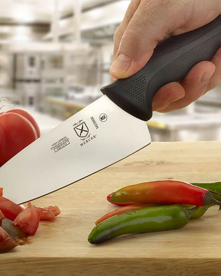 Dao Bếp Trưởng Mercer Culinary M22606 15.2 cm Cán Santoprene®/Polypropylene Đen Thép Carbon Cao Nhật Bản