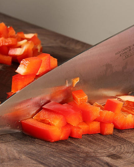 Dao Bếp Trưởng Mercer Culinary M22608BL 20.3 cm Tay Cầm Santoprene®/Polypropylene Xanh Thép Nhật Carbon Cao