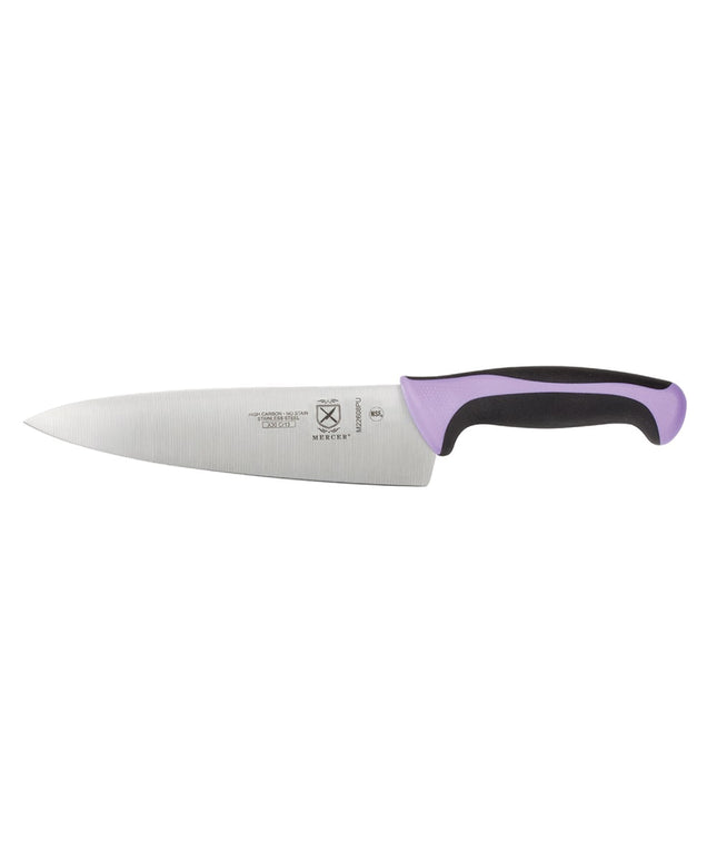 Dao Bếp Trưởng Mercer Culinary M22608PU 20.3cm Cán Santoprene®/Polypropylene Tím Thép Nhật Carbon Cao