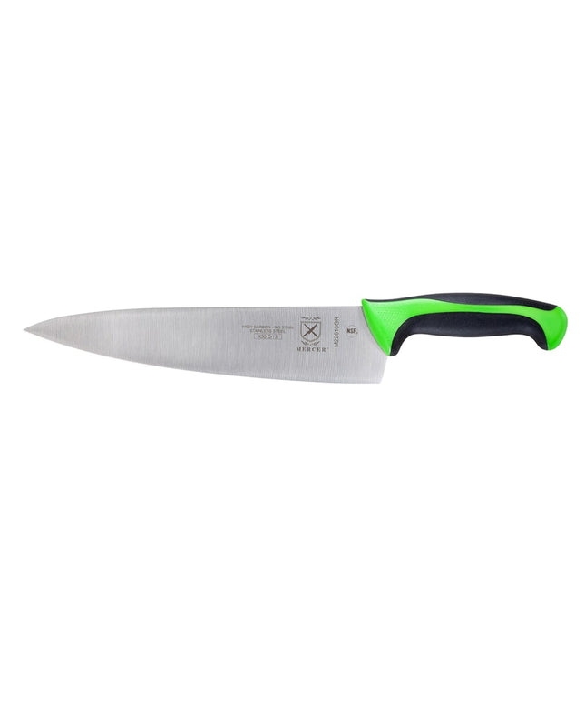 Dao Đầu Bếp Mercer Culinary M22610GR 25.4 cm Cán Santoprene®/Polypropylene Xanh Lá Thép Nhật Carbon Cao