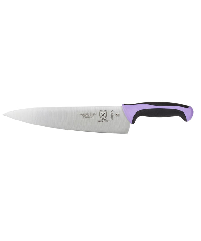 Dao Đầu Bếp Mercer Culinary M22610PU 25.4 cm Cán Santoprene®/Polypropylene Tím Thép Nhật Carbon Cao