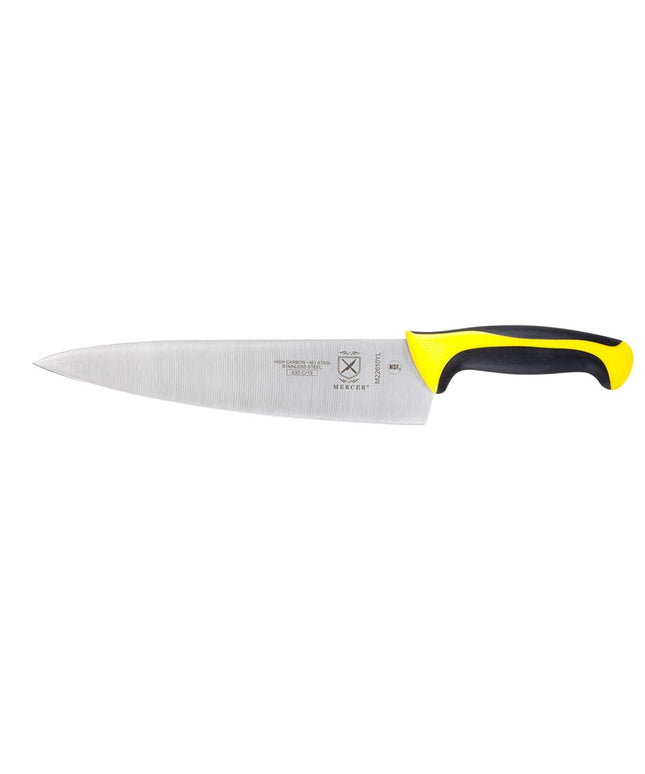 Dao Bếp Trưởng Mercer Culinary M22610YL 25.4 cm Cán Santoprene®/Polypropylene Vàng Thép Nhật Carbon Cao