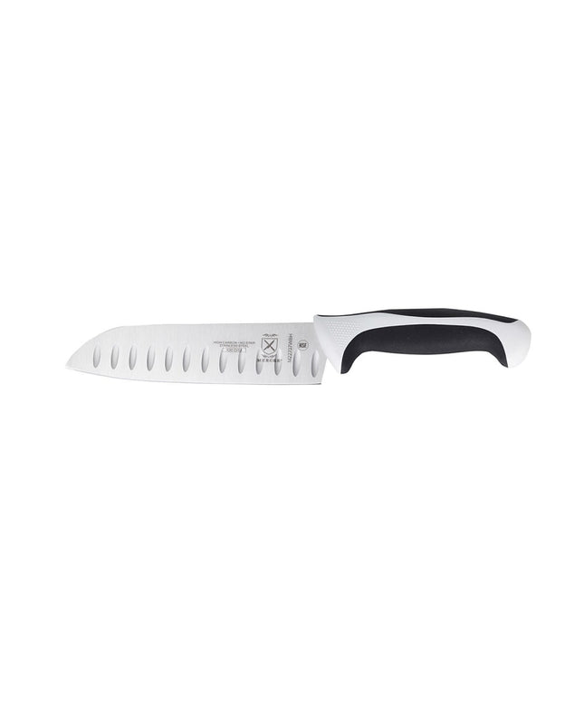 Dao Santoku Mercer Culinary M22707WBH 17.8 cm Lưỡi Thép Nhật Carbon Cao Cán Santoprene®/Polypropylene Trắng