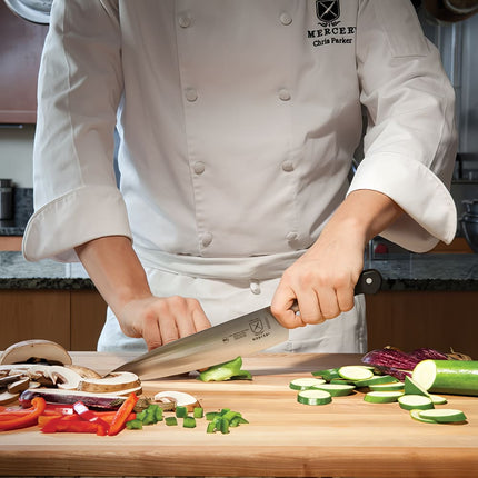 Dao Đầu Bếp Mercer Culinary M23530 25.4 cm Cán Delrin® Đen Công Thái Học Thép Đức Carbon Cao