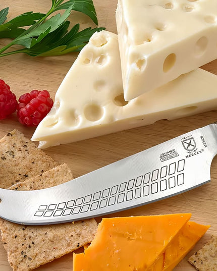Mercer Culinary M23606 Dao Cắt Phô Mai Cứng 12 cm Cán POM Đen Công Thái Học, Thép Đức Carbon Cao