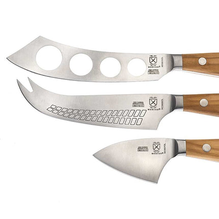 Bộ 3 Dao Phô Mai Mercer Culinary M23608OL Cán Gỗ Ô Liu, Thép Đức Cacbon Cao