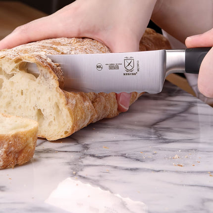 Dao Cắt Bánh Mì Lượn Sóng Mercer Culinary M23650 22.9 cm Cán Delrin® Đen Thép Carbon Đức